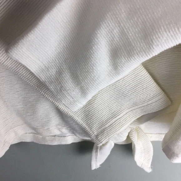 Madewell Texture & Thread Jacquard Tie Front Long Sleeve Cream Top Size Small - Picture 8 of 10